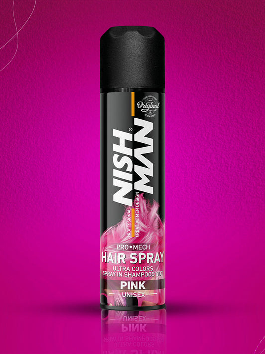 Nishman Professional Hair Color Spray | Cruelty, Peroxide & Ammonia Free | Suitable For Daily Use | Unisex Temporary Hair Color - Pink | 150 ML