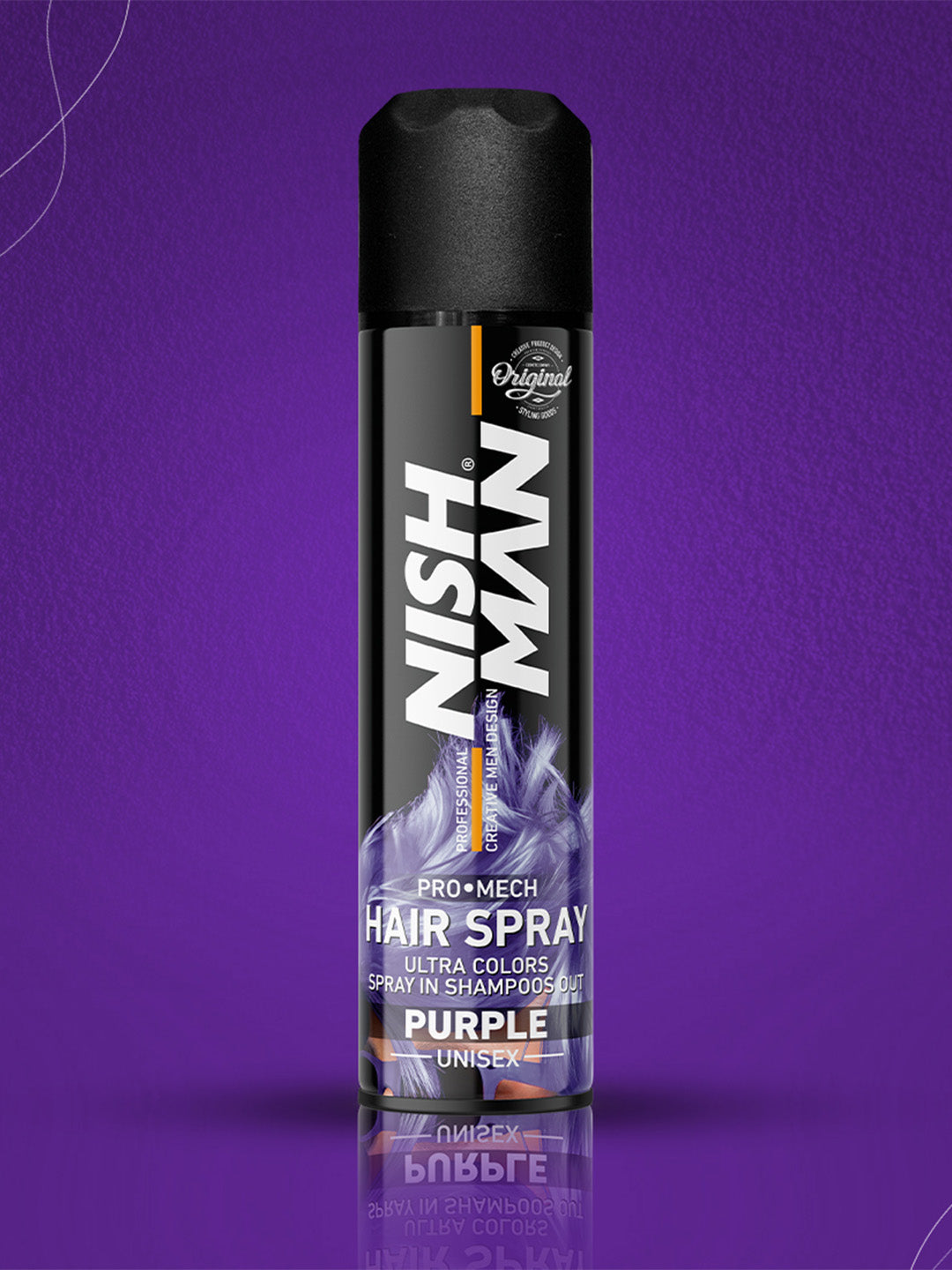 Nishman Professional Hair Color Spray | Cruelty, Peroxide & Ammonia Free |Suitable For Daily Use | Unisex Temporary Hair Color - Purple | 150 ML