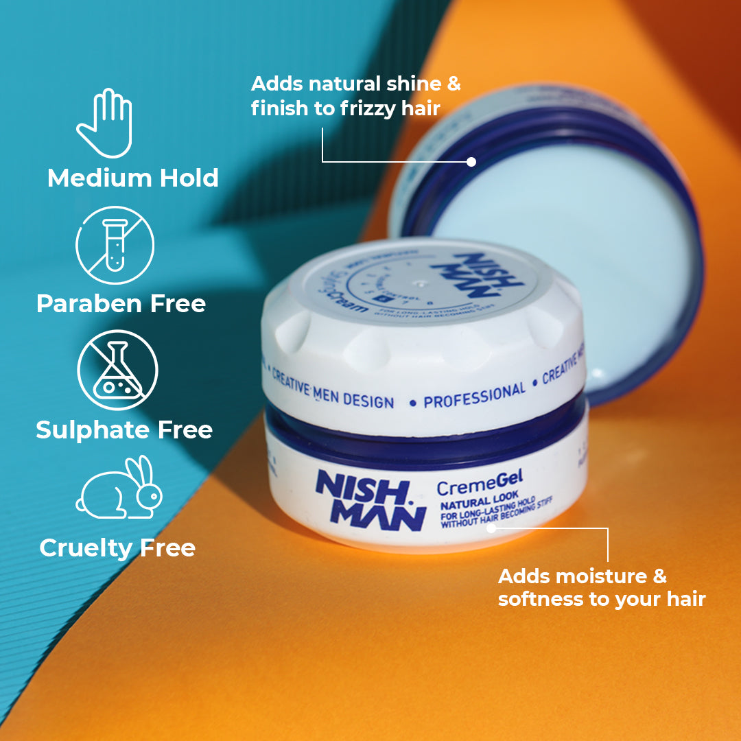 Nishman Hair Styling Cream Flexible 6:Natural Matte Finish|Firm Light Hold|Moisturizing Effect|100G